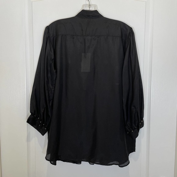 Johnny Was Pete & Greta 2-Piece Black Silk Blouse Beaded with Cami S - Picture 7 of 7